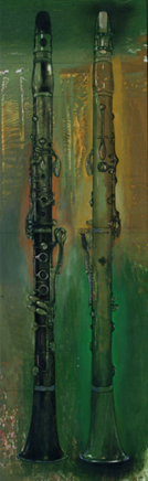 'clarinets'
28x8
oil on paper on aluminum